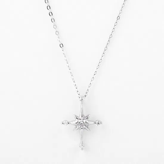 Your Logo Cross Fashion Jewelry in Sterling Silver with All Color Zirconia